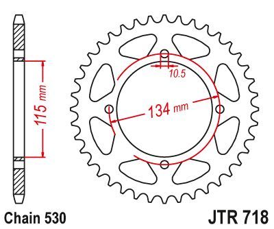 Load image into Gallery viewer, JT Sprockets Rear Steel Sprocket 46 Tooth 46T 530 Chain JTR718.46
