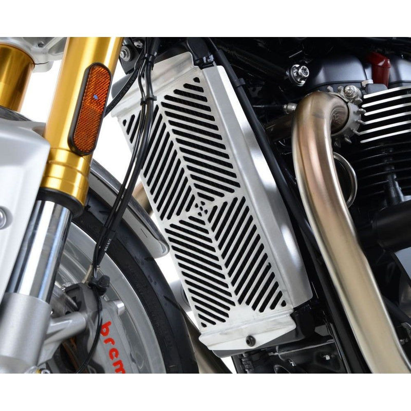 Load image into Gallery viewer, R&amp;G Racing Stainless Steel Radiator Guard For 2016-2024 Triumph Bonneville T120
