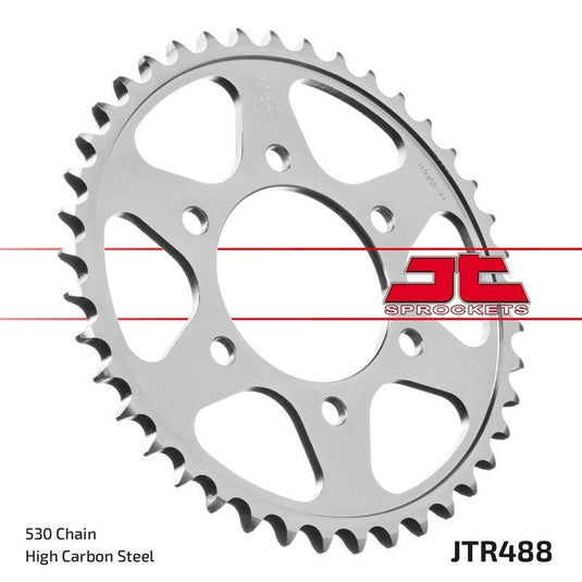 JT Sprockets Rear Steel Sprocket 42 Tooth 42T 530 Chain For Kawasaki Ninja ZX7R ZX750 R K1 1991-1992 JTR488.42
