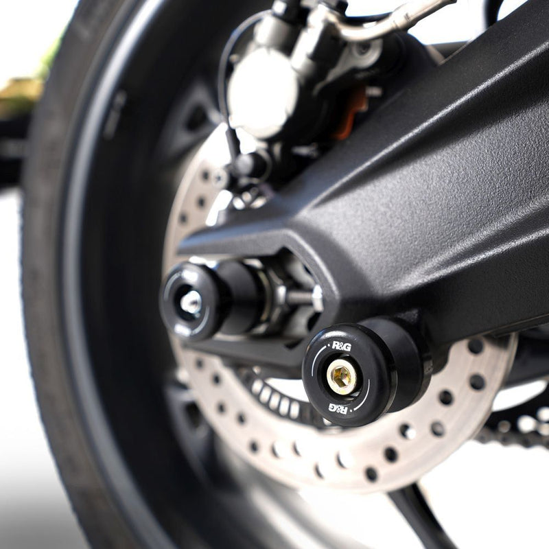 Load image into Gallery viewer, R&amp;G Racing Black Cotton Reels Offset For 2006-2012 Triumph Daytona 675
