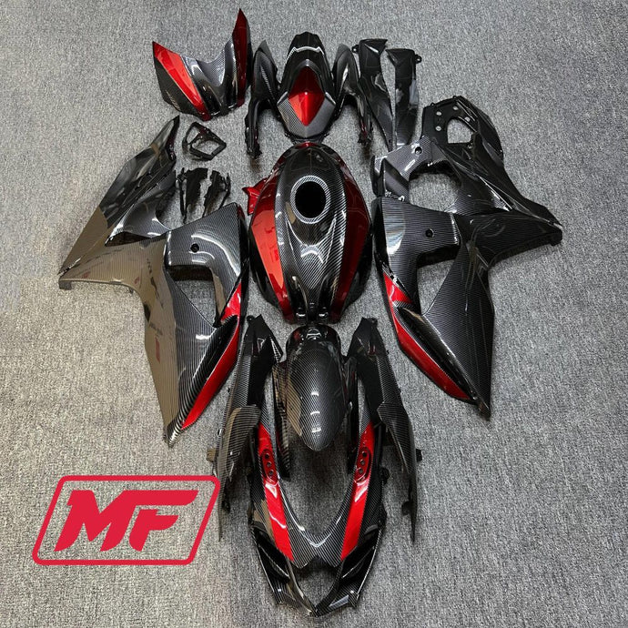 Monster Fairings Full Kit Suzuki GSXR1000 09-16 Red Carbon Fiber Style + Windshield + Gas Tank Cover
