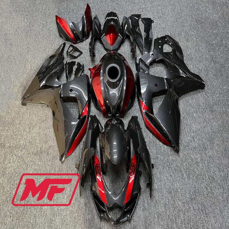 Load image into Gallery viewer, Monster Fairings Full Kit Suzuki GSXR1000 09-16 Red Carbon Fiber Style + Windshield + Gas Tank Cover
