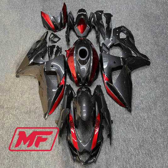 Monster Fairings Full Kit Suzuki GSXR1000 09-16 Red Carbon Fiber Style + Windshield + Gas Tank Cover