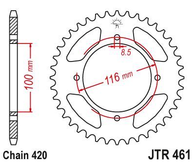 Load image into Gallery viewer, JT Sprockets Rear Steel Sprocket 54 Tooth 54T 420 Chain JTR461.54
