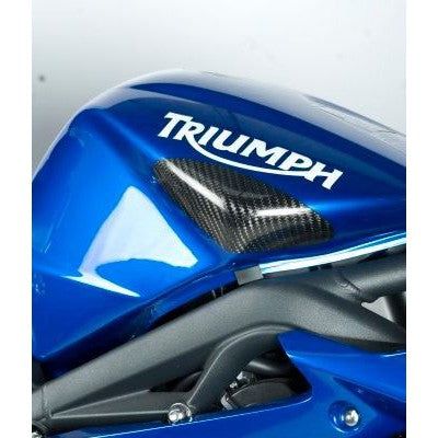 Load image into Gallery viewer, R&amp;G Racing Carbon Fibre Tank Sliders For 2006-2012 Triumph Daytona 675
