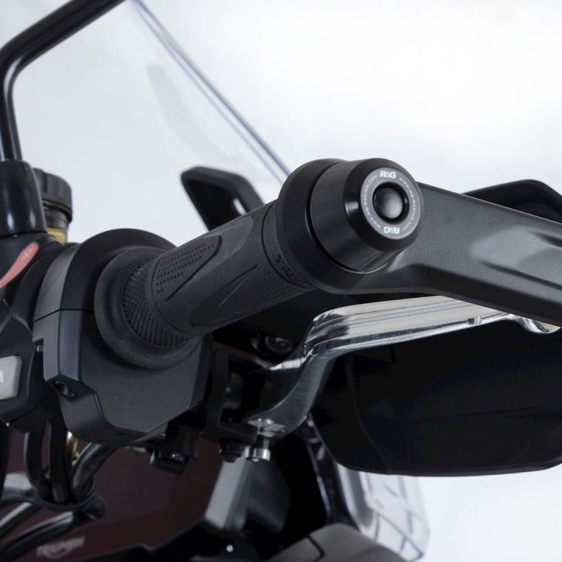 Load image into Gallery viewer, R&amp;G Racing Black Bar End Sliders For 2021-2024 Triumph Tiger 850 Sport
