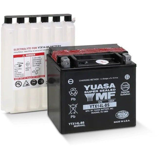 Yuasa Maintenance Free YTX14LBS 12 Volt Battery YUAM3RH4L