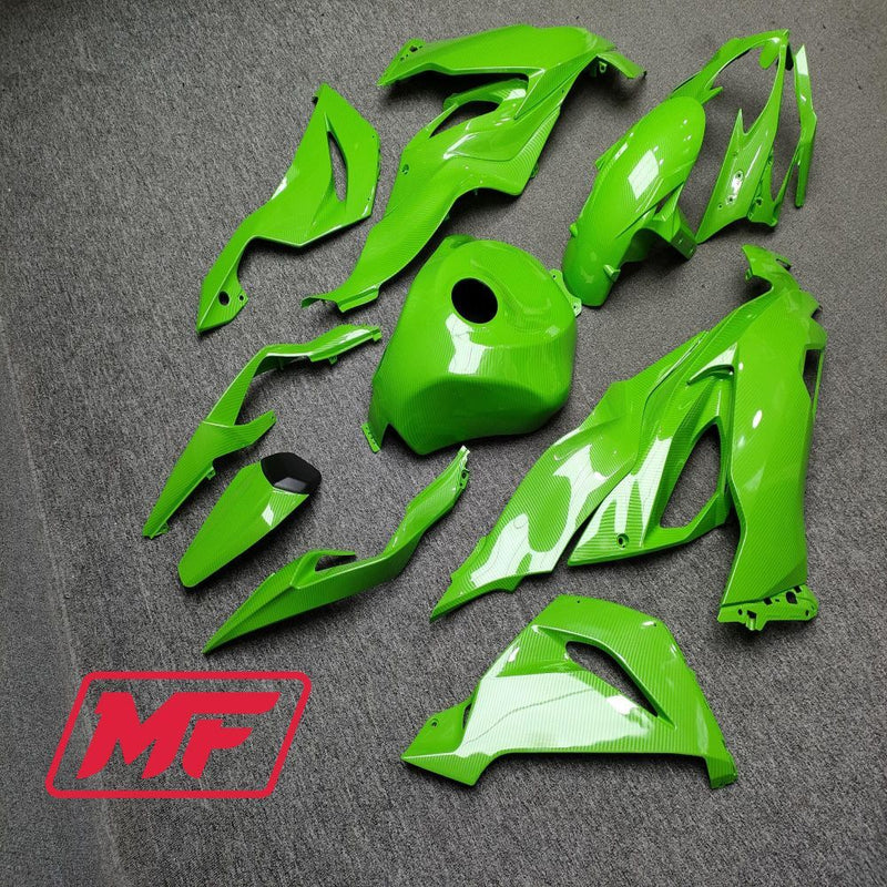 Load image into Gallery viewer, Monster Fairings Full Kit Kawasaki ZX-6R 19-23 Green Carbon Fiber Style + Windshield + Gas Tank Cover
