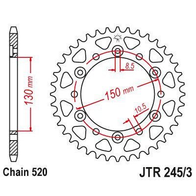 Load image into Gallery viewer, JT Sprockets Rear Steel Sprocket 46 Tooth 46T 520 Chain JTR245/3.46
