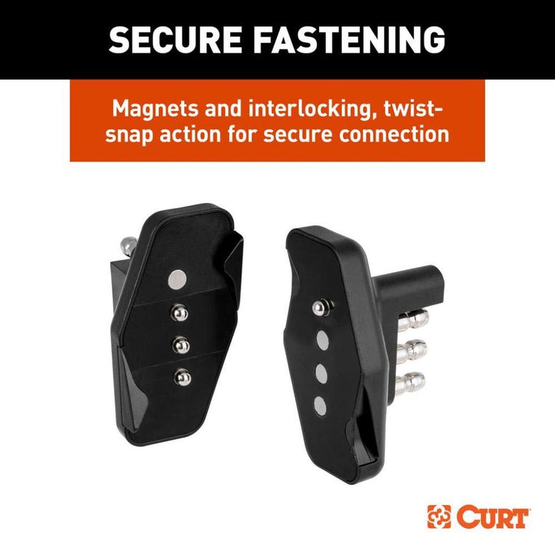 Load image into Gallery viewer, 4-Way Flat Magnetic Trailer Harness Connector Adapter
