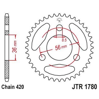 Load image into Gallery viewer, JT Sprockets Rear Steel Sprocket 28 Tooth 28T 420 Chain For Suzuki JR50 C,N,T,X,Z 1978-1982 JTR1780.28
