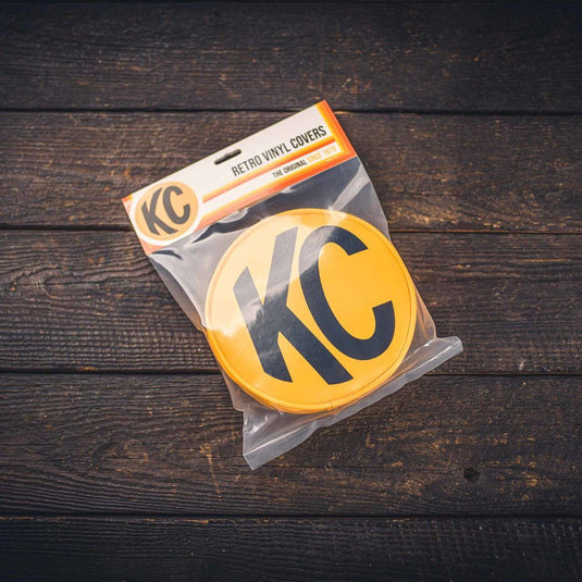 KC HiLiTES Cover; Retro 6" Vinyl Yellow w/ Black KC Soft (pr) 5101
