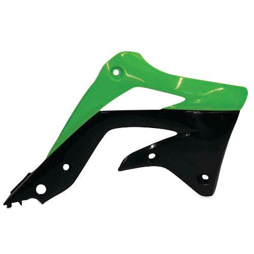 Load image into Gallery viewer, Acerbis Original Green/Black 12-15 Radiator Shrouds for Kawasaki - 2250431089

