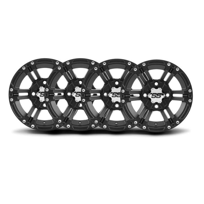 ITP Set of Four SS212 Alloy Wheels Matte Black 12x7 4/137 12mm 5+2