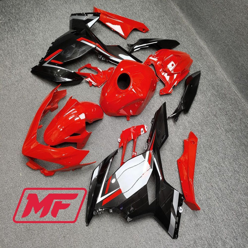 Load image into Gallery viewer, Monster Fairings Full Kit Kawasaki EX400 18-23 Gloss Red Black Silver + Windshield + Gas Tank Cover
