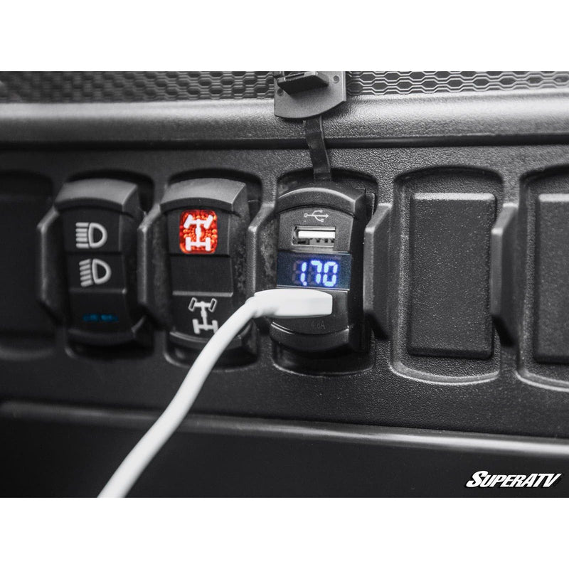 Load image into Gallery viewer, SuperATV 12 V UTV Voltmeter and Dual USB Charger RS-U-001
