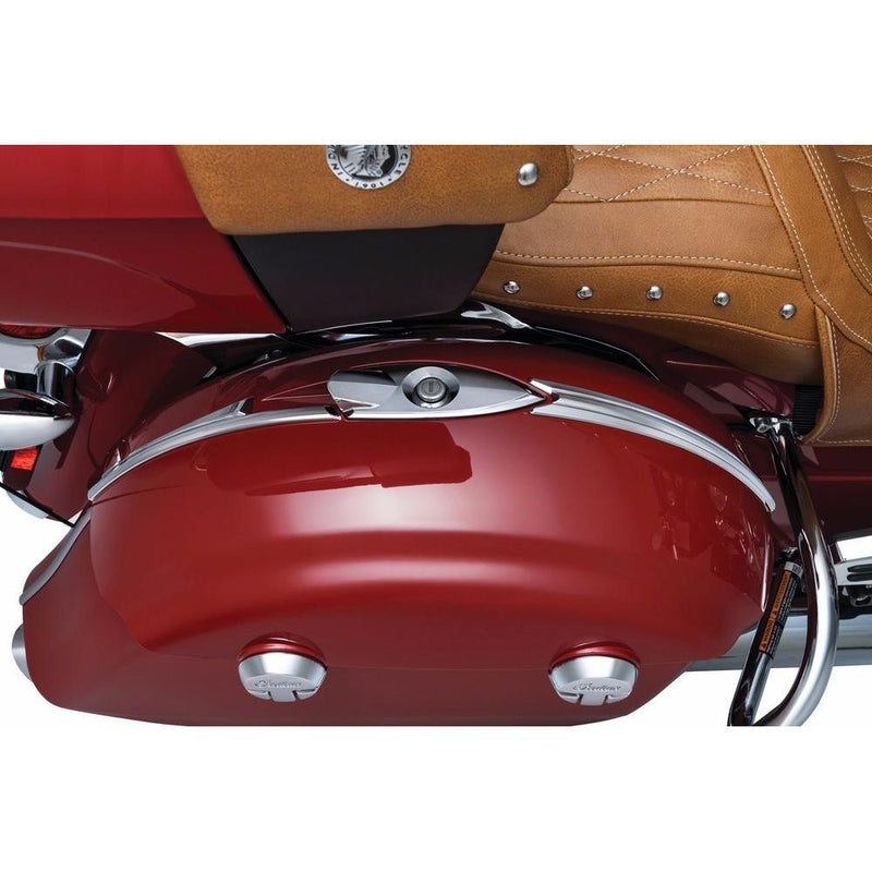 Load image into Gallery viewer, Kuryakyn Chrome Saddlebag Top Trim Accent Dress Up Indian Springfield Chieftain
