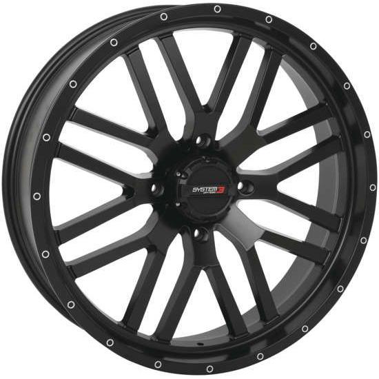 Load image into Gallery viewer, System 3 ST-3 Simulated Beadlock Matte Black Wheel 22x6.5 4/137 4+2.5 (+10mm)
