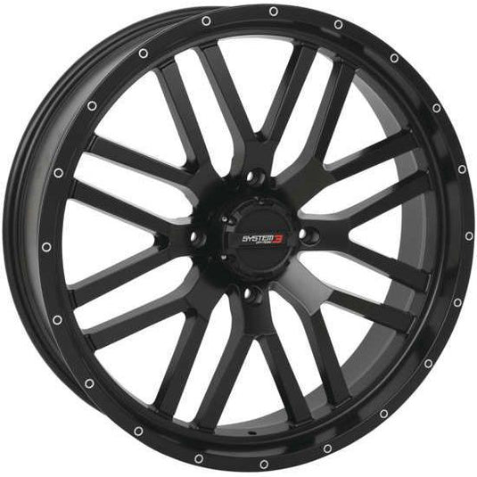 System 3 ST-3 Simulated Beadlock Matte Black Wheel 22x6.5 4/137 4+2.5 (+10mm)