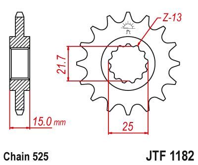 Load image into Gallery viewer, JT Sprockets Front Steel Sprocket 13 Tooth 13T 525 Chain JTF1182.13
