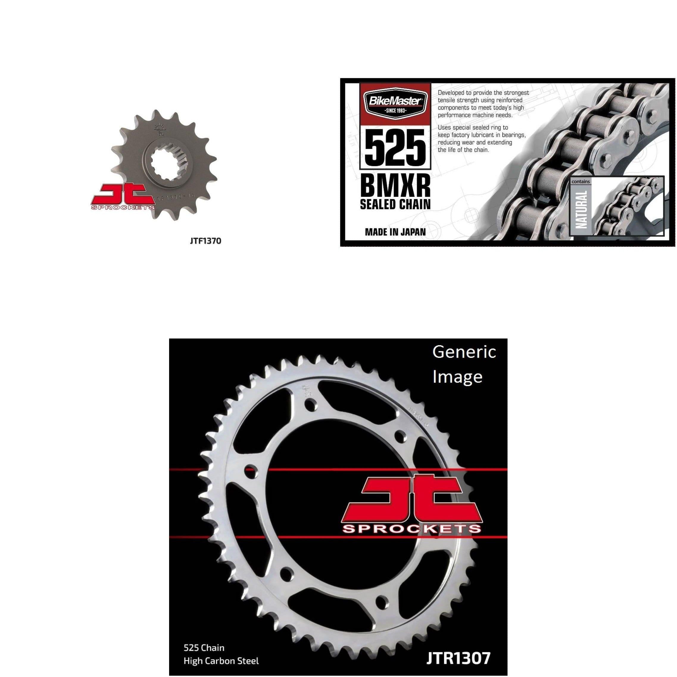 525 BMXR Chain Yellow, Front & Rear Sprocket Kit for HONDA CBR600F4i 2001-2006