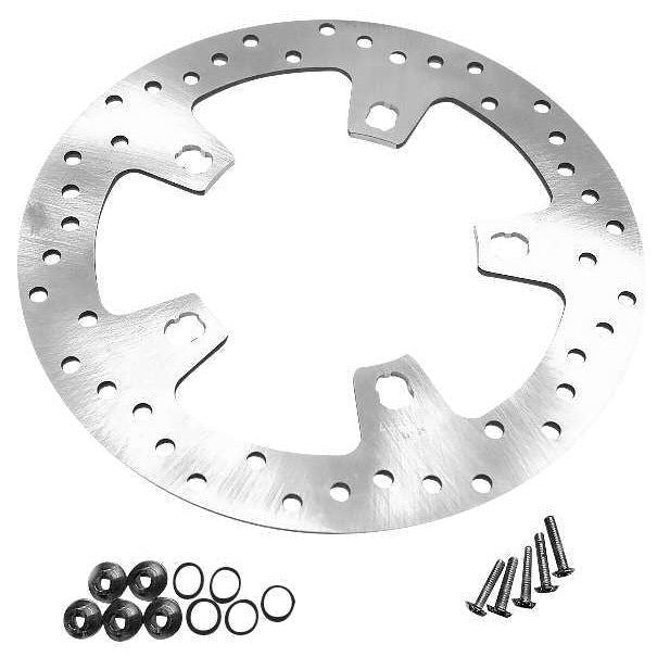 Load image into Gallery viewer, Bikers Choice Drilled Front Brake Rotors For - 144152 with Hardware Silver
