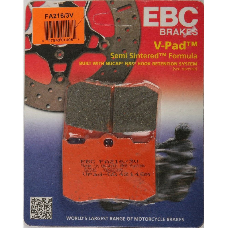Load image into Gallery viewer, EBC 1 Pair V-Pad Semi-Sintered Touring Brake Pads MPN FA216/3V
