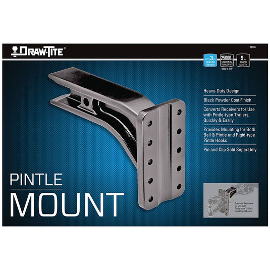 Super Titan Pintle Mount fits Super Titan 3 inch Receiver Hitches, 25,000 lbs. Capacity, Black
