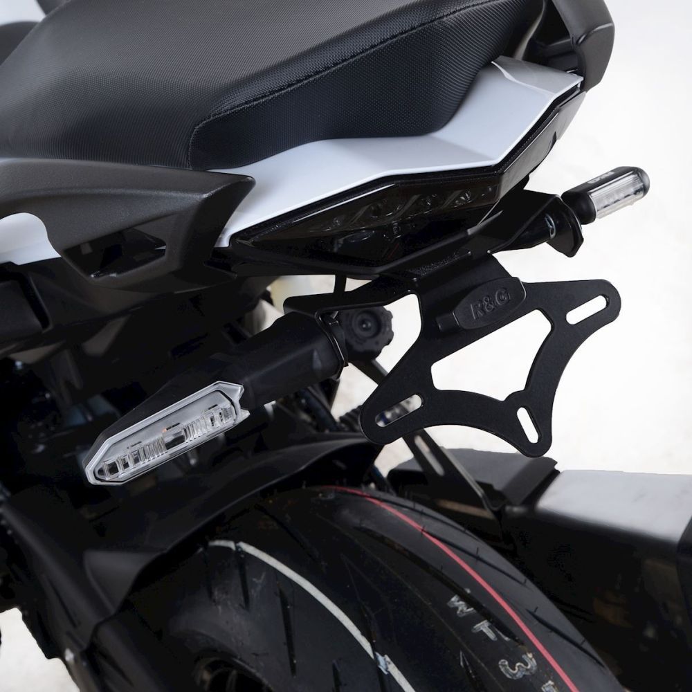 R&G Racing Black Tail Tidy License Plate Holder For 2020-2024 Kawasaki Ninja 1000SX ZX1000
