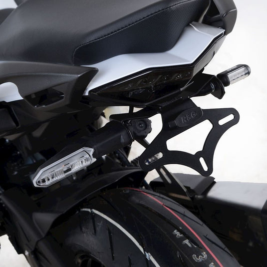 R&G Racing Black Tail Tidy License Plate Holder For 2020-2024 Kawasaki Ninja 1000SX ZX1000