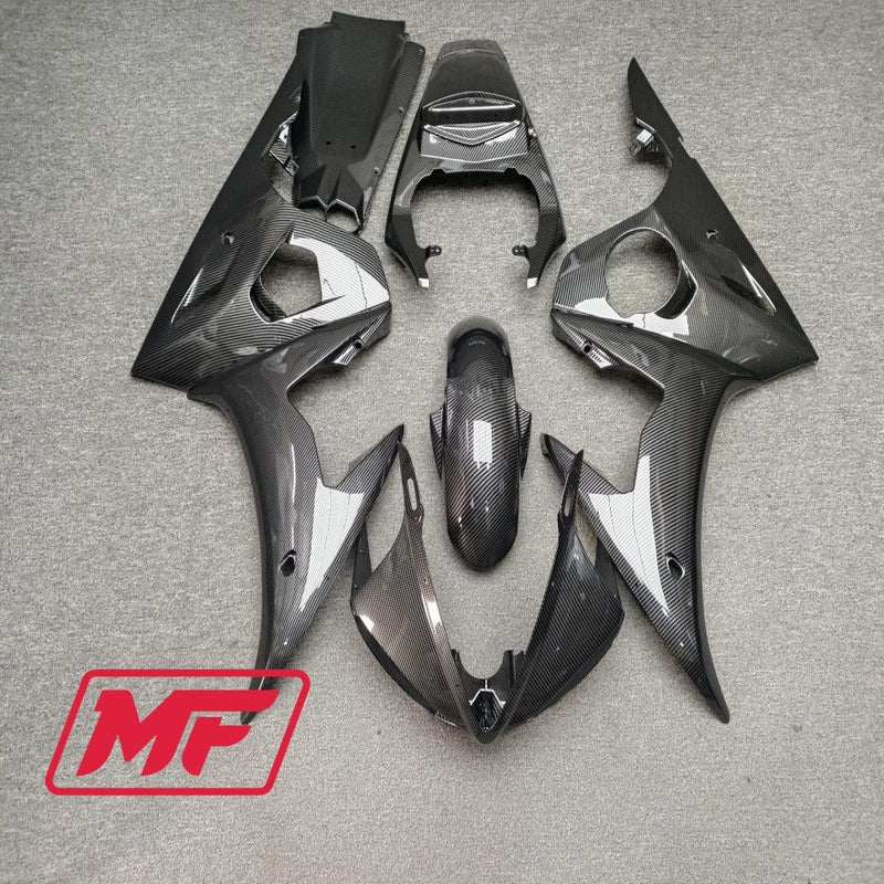 Load image into Gallery viewer, Monster Fairings Full Kit Yamaha YZF R6 03-04 Carbon Fiber Style + Windshield + Gas Tank Cover
