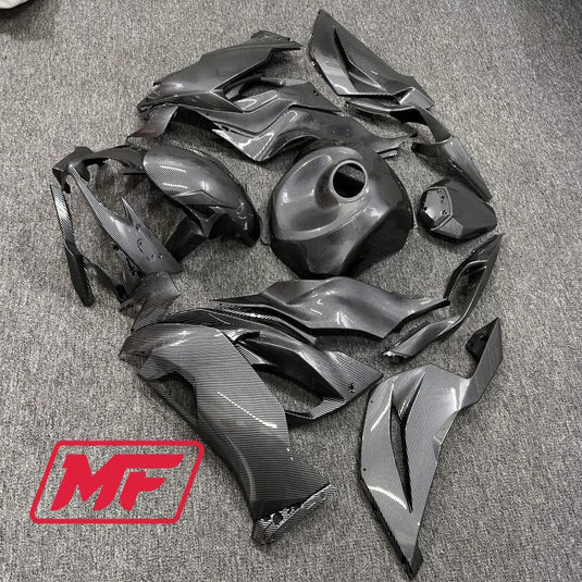 Monster Fairings Full Kit Kawasaki ZX-6R 19-23 Carbon Fiber Style + Windshield + Gas Tank Cover