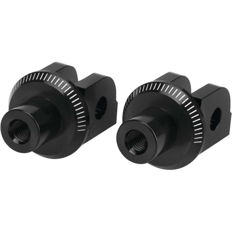 Load image into Gallery viewer, Puig Adventure Footpeg Adaptors Black Front - 7200N
