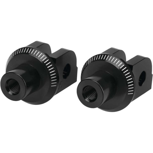 Puig Adventure Footpeg Adaptors Black Front - 7200N