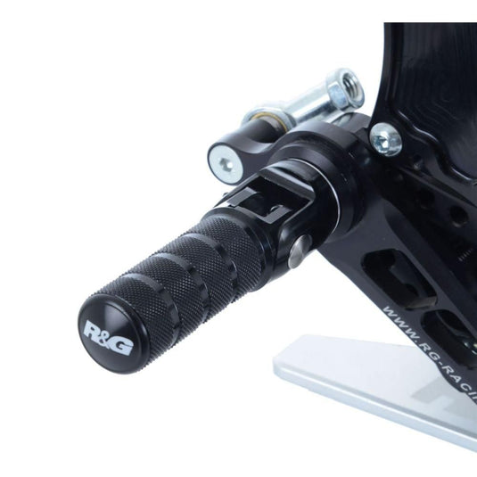 R&G Racing Black Adjustable Rearsets Folding Foot Peg Set FF0001BK