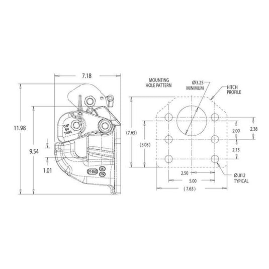 Buyers Products 50 Ton Air Compensated Pintle Hitch (Without Chamber And Plunger)