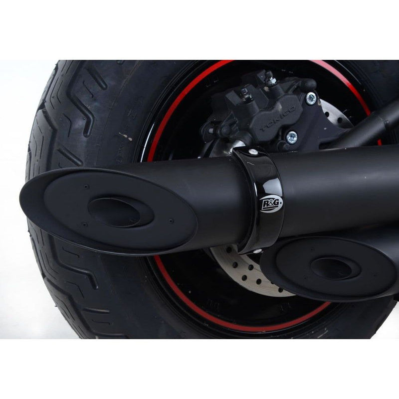 Load image into Gallery viewer, R&amp;G Racing Black Round Exhaust Protector For 2010-2024 Aprilia RS125
