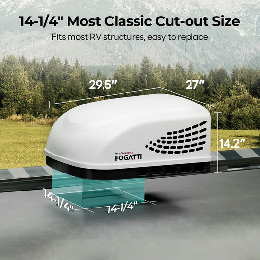 Fogatti InstaCool 11,000 BTU RV Rooftop Air Conditioner | Heat&Cool | Replaceable Non-Ducted RV AC | 115V(AC)