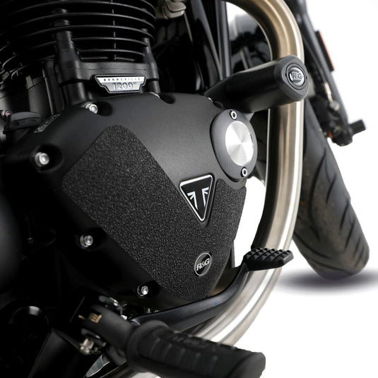 R&G Racing Black Boot Guard Kit For 2017-2024 Triumph Bonneville Bobber