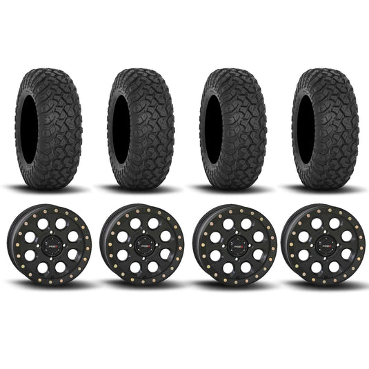 System 3 SB-7 Beadlock Matte Black 15" Wheels And RT320 Tires [32x10R-15]