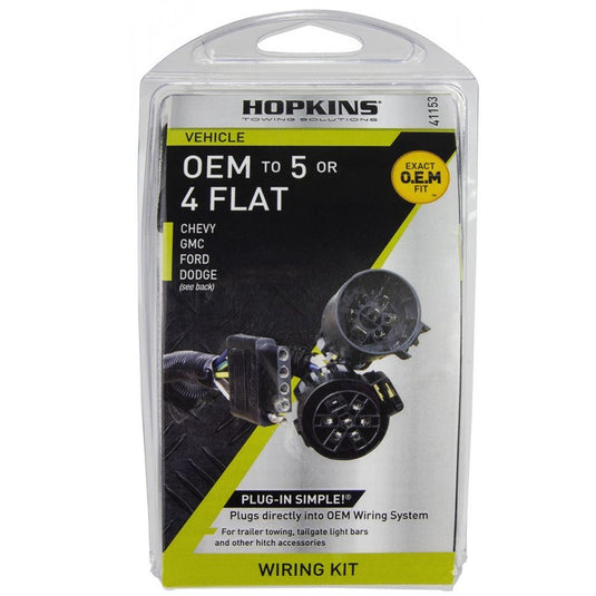 OEM Connector to 5-Flat Connector Fits Select Vehicles with Factory 7-Way DODGE / FORD / GM / HONDA  /JEEP / RAM