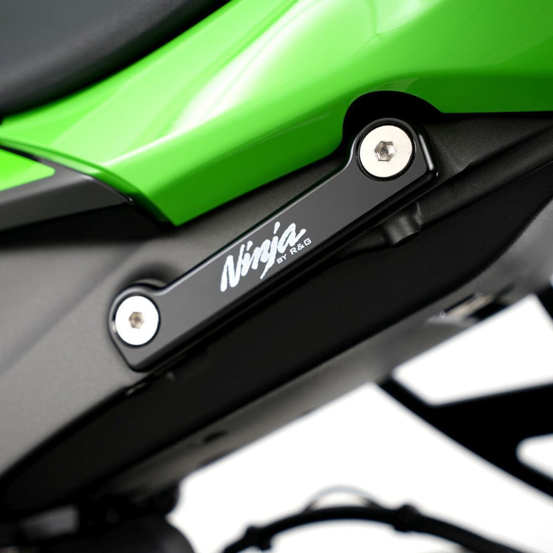 Load image into Gallery viewer, R&amp;G Racing Black Footrest Delete Blanking Plates For 2009-2012 Kawasaki Ninja ZX6R ZX600R
