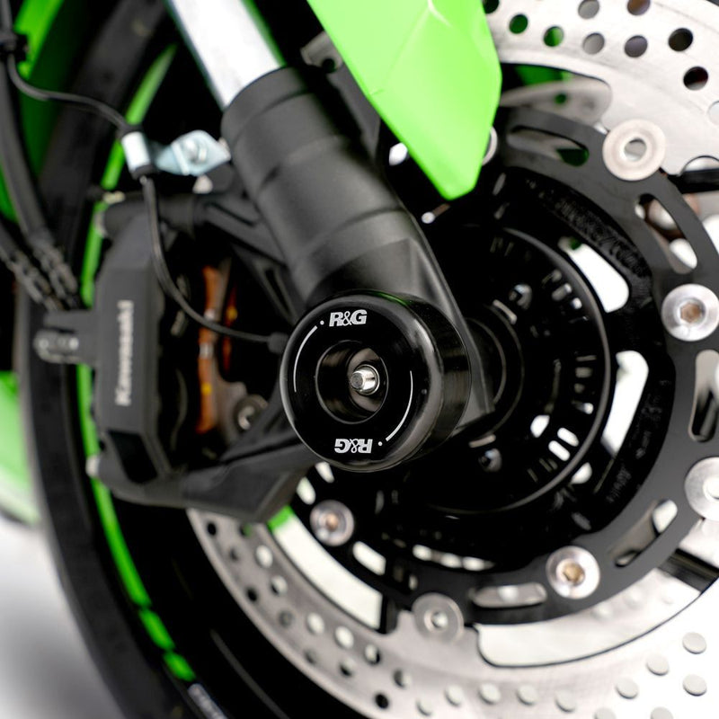 Load image into Gallery viewer, R&amp;G Racing Black Fork Protectors For 2020-2024 Kawasaki Ninja ZX-25R
