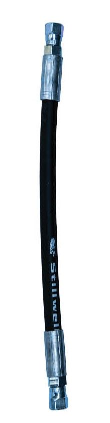 Stillwell Hydraulic Hose - 17"  Long, 3/8", #6 FJ Swivel, #6 FJ Swivel