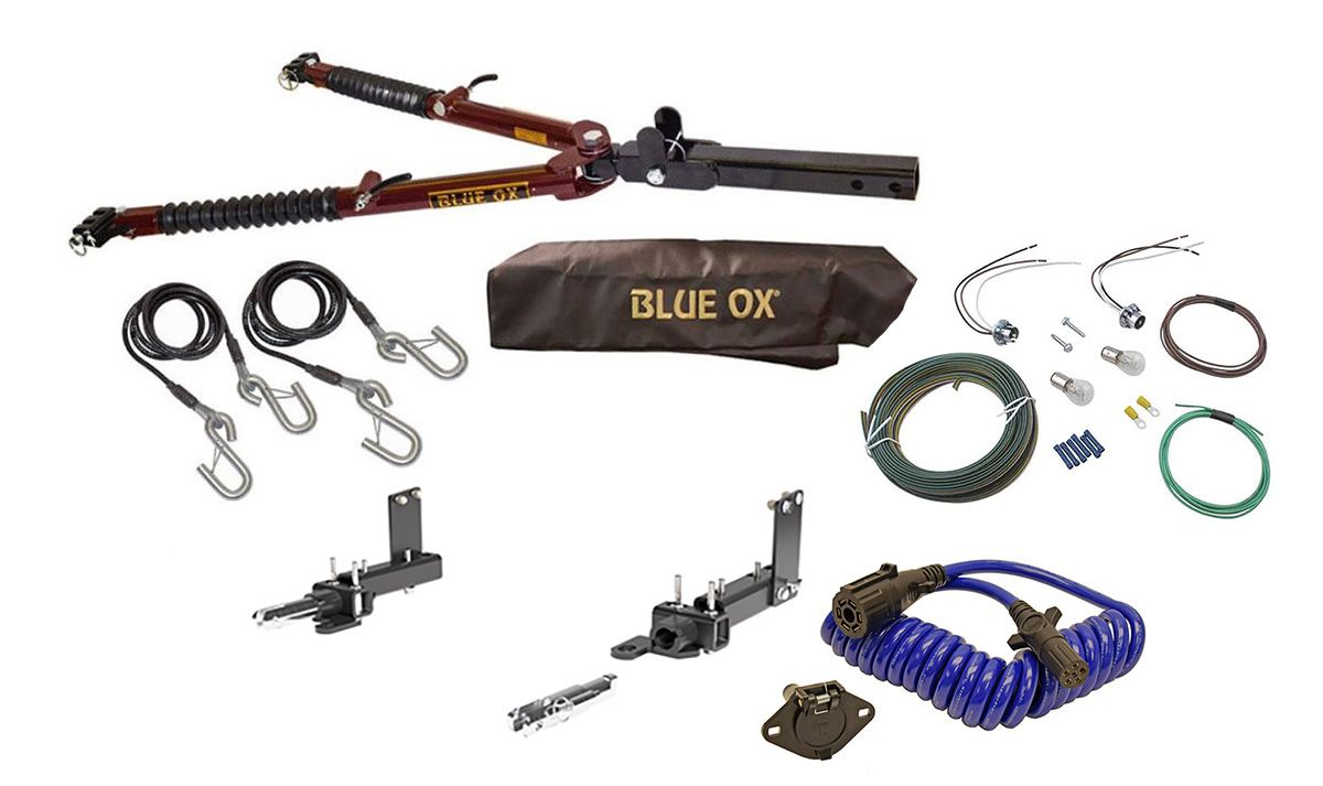 Blue Ox Ascent Tow Bar (7,500 lbs. tow capacity) & Baseplate Combo With Towed Vehicle Light Kit, fits Select Select Jeep Grand Cherokee & WK (No L Or WL) (Includes ACC & Limited)