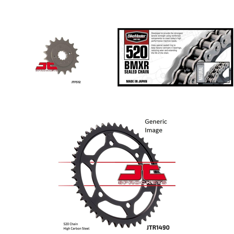 Load image into Gallery viewer, 520 BMXR Chain Natural,Front &amp; Rear Sprocket Kit KAWASAKI EN500 Vulcan 1996-2009
