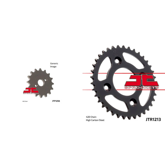 JT SPROCKETS Front and Rear Steel Sprocket Kit for OffRoad HONDA XR50R 2000-2004