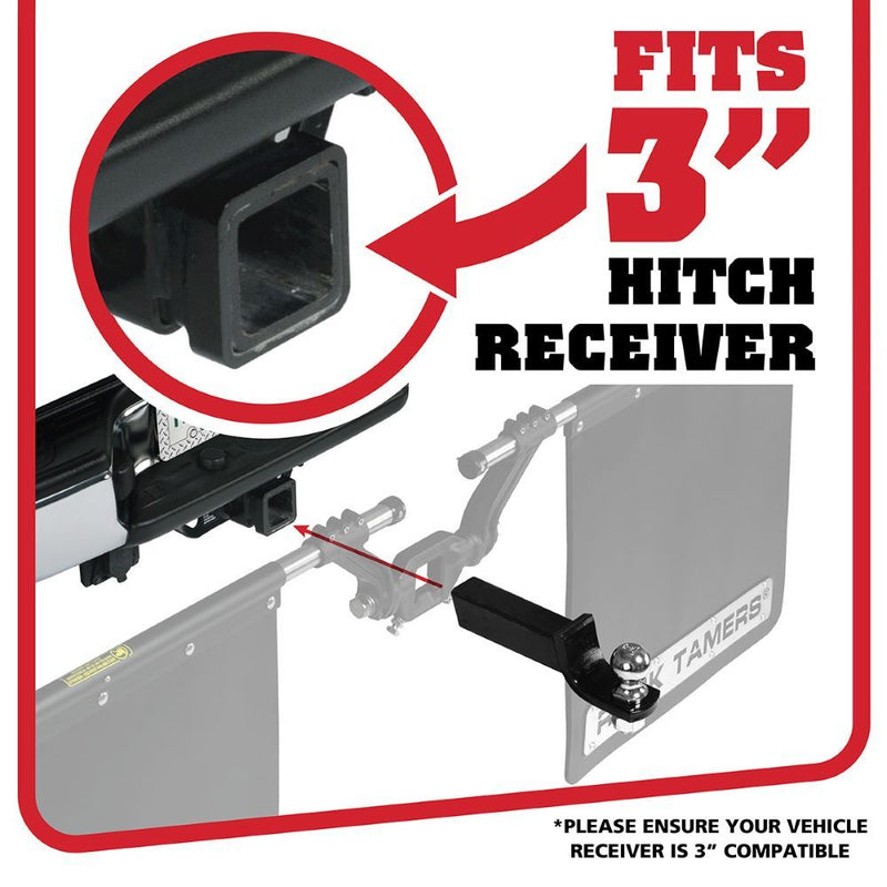 Load image into Gallery viewer, Rock Tamers Mud Flap System for 3 Inch Receiver Ball Mount
