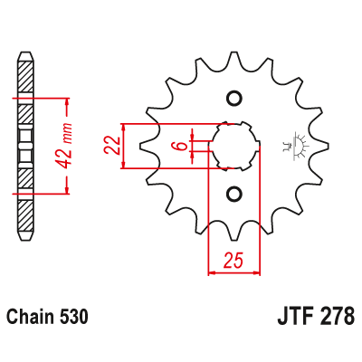 Load image into Gallery viewer, JT Sprockets Front Steel Countershaft Sprocket 17 Tooth 17T 530 Chain JTF278.17
