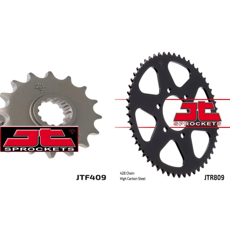 Load image into Gallery viewer, Front &amp; Rear Sprocket Kit for SUZUKI DR125 SE R/S/T/V/W/X/Y 94-00 JT Sprockets
